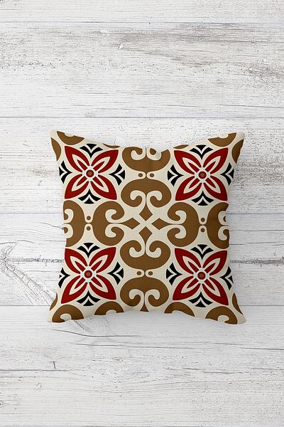 MENTEŞ HOME Ethnic Bohemian Mosaic Patterned Hidden Zippered Throw Pillow Cover Sofa Pillow Case Set (4Pcs)