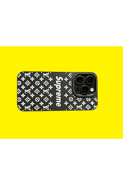 Supreme Phone case compatible with iPhone 15 SUPREME, black and white