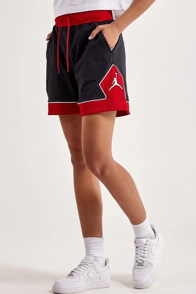 Nike Jordan Sport Diamond Loose Fit Shorts Kadın Geniş Kalıp Şort Siyah Kırmızı