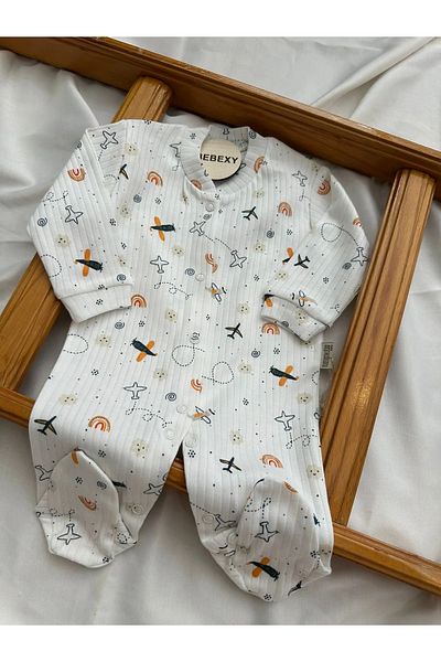 BEBEXY BUTİK Airplane Printed Baby Romper