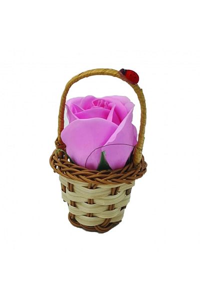 dalimag Aranjament floral cos decorativ floare, mic, roz