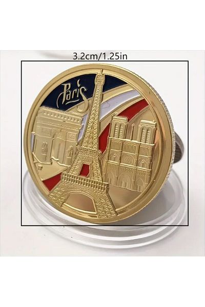 Esen Store Metal Commemorative Coin (Gold, Paris Eiffel Tower)
