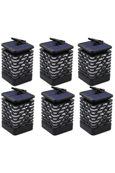 HOZRO Set 6 lămpi solare HOZRO, tip flacără, design elegant, 90x90x145mm, material ABS durabil, reîncărcabile