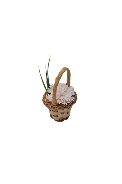 dalimag Basket, floral arrangement roses "Basket with flowers", soap flowers, carnation pattern, 30x17x15 cm