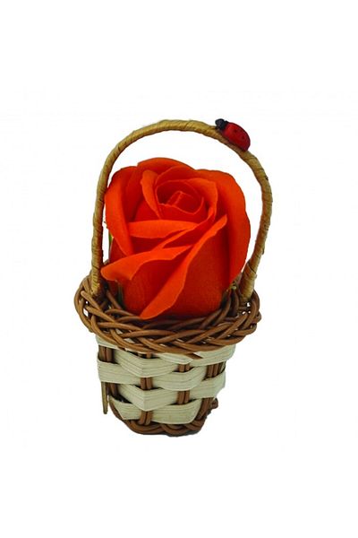 dalimag Floral arrangement decorative flower basket, small, dark orange