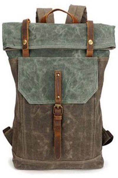 Generic Soft Leather Backpack For Men Green