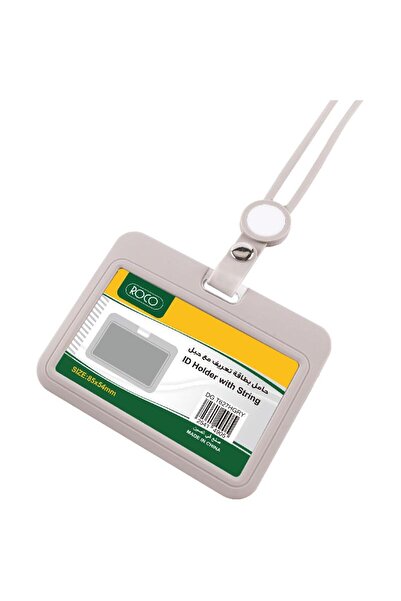 Roco حامل هوية بحبل - رمادي، خيط سيليكون