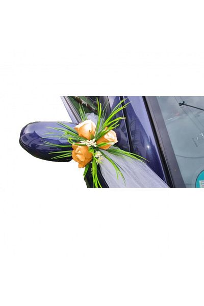 dalimag Floral arrangement, car mirrors, orange, 30 x 30 cm, roses