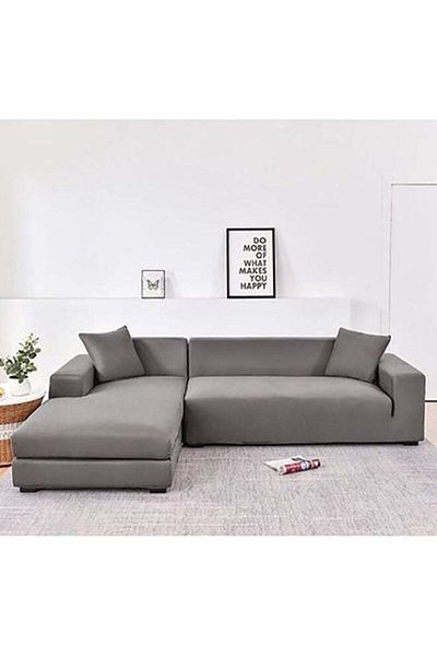 Generic Sharpdo L-shaped Sofa Cover Set Grey