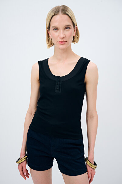 Love My Body Ön Patlı Düğmeli Atlet