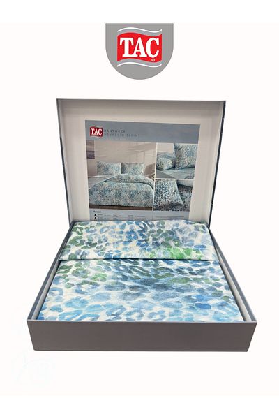 Taç Set cuvertură de pilota dublă ARWEN BLUE Ranforce 200x220 cm