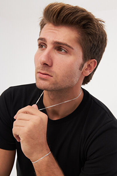 anadolusilver 925 Ayar Gümüş 3 MM İtalyan Model Ezme Gurmet Zincir Kolye - Bi...