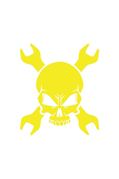 Reysa Tasarım ملصق هيكل عظمي لصانع الأجهزة مقاس 17 × 17 سم باللون الأصفر