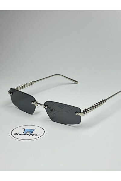 BluePepper CARTYY V5 نظارات شمسية سوداء بإطار هندسي 57-18-140 ekartman