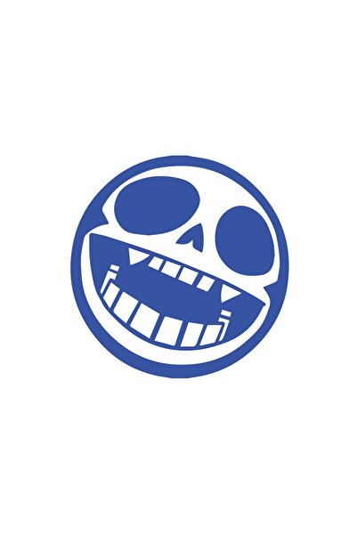 Reysa Tasarım ملصق هيكل عظمي دائري مقاس 17 × 17 سم باللون الأزرق