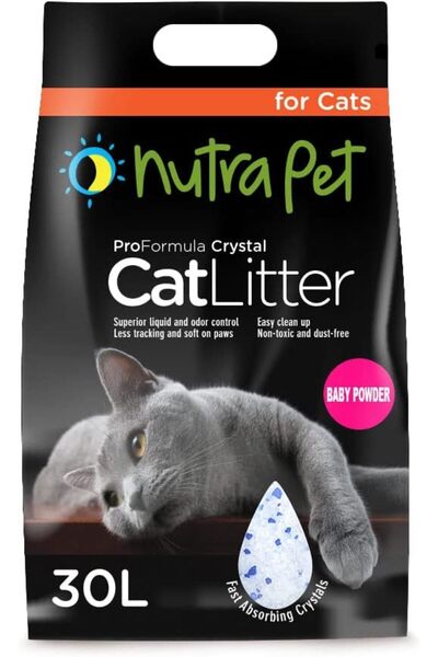 NutraPet Cat Litter جل السيليكا 30 لتر برائحة بودرة الأطفال