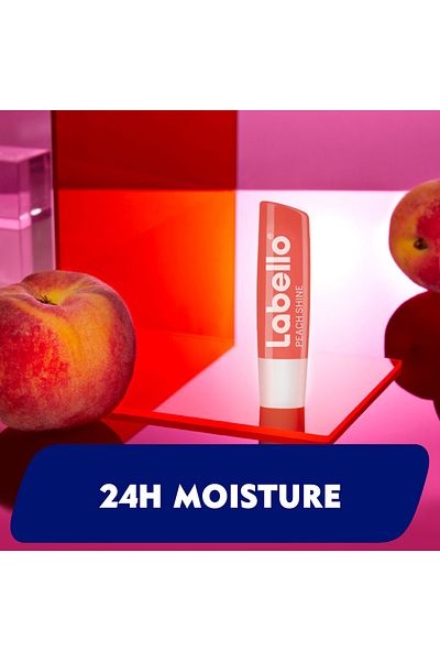 LABELLO Lip Balm Peach Shine 4.8g – Moisturising Lip Care with Fruity Peach Tint