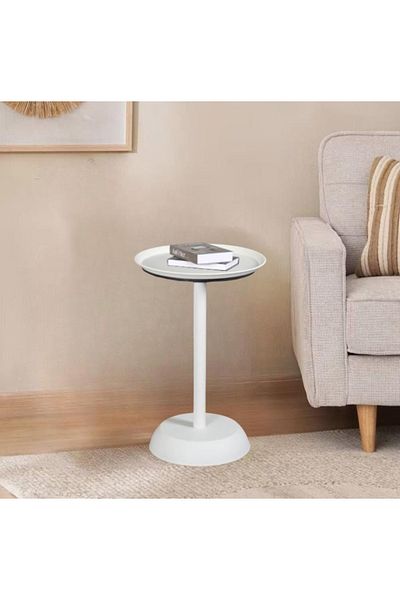 DEC13 38 cm round service table, white