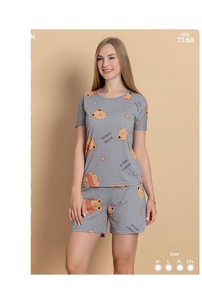 Stil Moda Pijamale gri cu pantaloni scurți Partea de jos 7169
