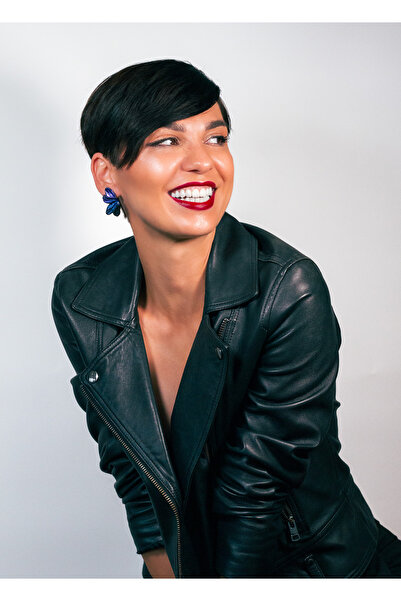 NARRU NARRU earrings, handmade, in the shape of a butterfly, with beige and gold wings, Sierra 07