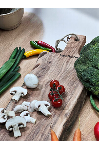 bonfesto Rectangular chopper with Acacia wood handle, Premium, 65 x 20 x 2.5 cm