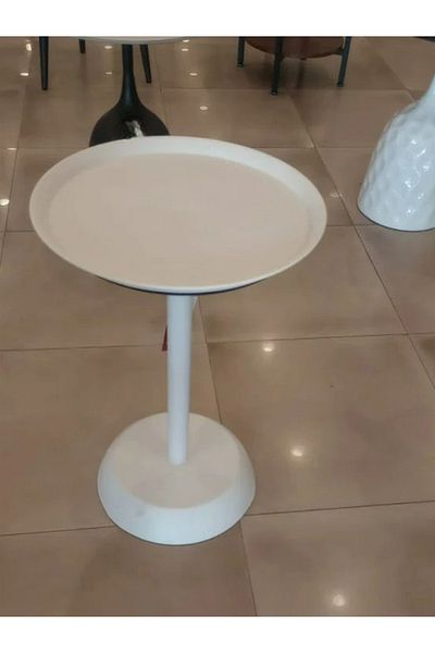 DEC13 38 cm round service table, white