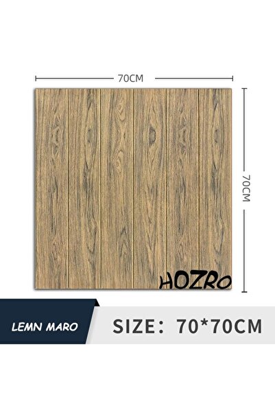 HOZRO Set 20 x Tapet 3D autoadeziv HOZRO, Model imitatie panouri de lemn, Lemn Maro inchis