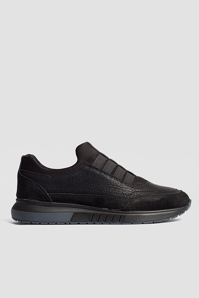 KİNGLE Black Color Orthopedic Sole Sports Daily Casual Men's Shoes 5345K