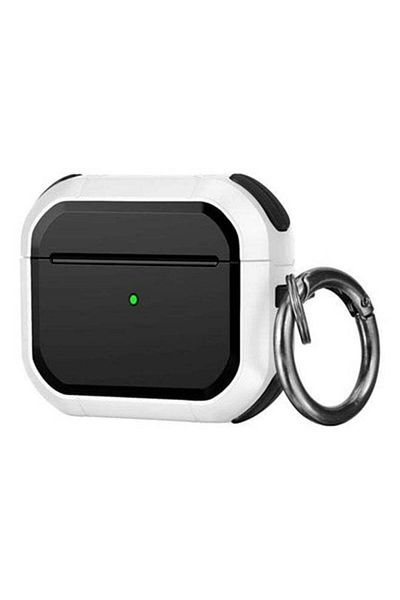 Generic Case With Keychain for Apple Airpod 3, 2021 White/Black