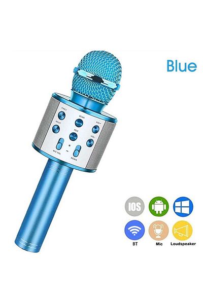 Generic WS-858 Wireless Handheld Karaoke Microphone PAA2385BL_P Blue
