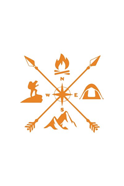 Reysa Tasarım ملصق تخييم مقاس 17×17 سم برتقالي