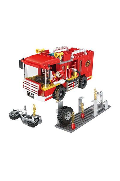 COOYA Detachable building block toy set,urban fire series,safe and non-toxic,including truck,for ages 6+