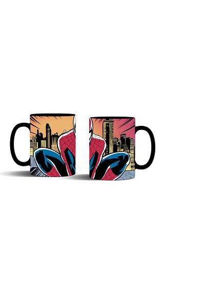 MECKSA Marvel Spiderman Black Coffee Cup Tea Mug 11 oz
