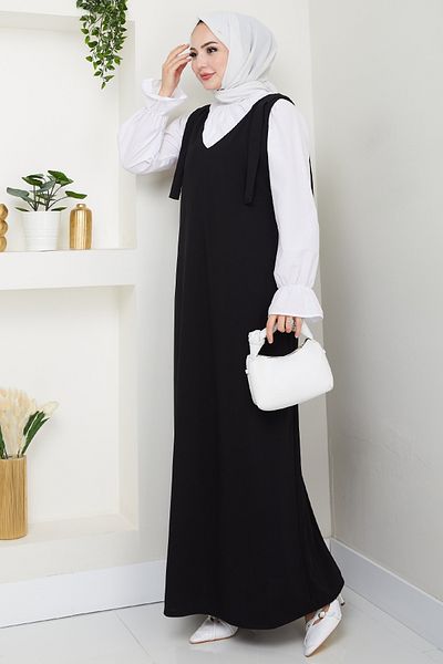 InStyle Double Crepe Jile Black Dress