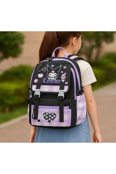 JOJO KIDS rucsac pentru școală primară kuromi pentru fete, geantă impermeabilă, set de 3