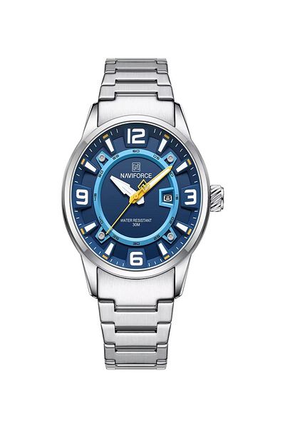 Naviforce Casual Stainless Steel Strap Waterproof Luminous Calendar Quartz Watche