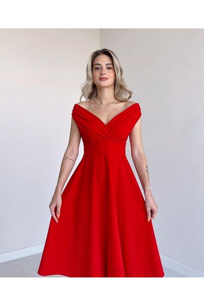 caddstore Women's Short Sleeve Double Breasted Lapel Skirt Flounced Crepe Dress, Special Occasion, Invitation, Graduation Ebises