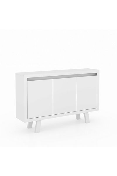 pilati 3-door sideboard for home and office rooms, white color, 135.8*87*31.5