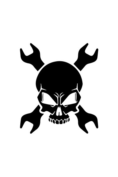 Reysa Tasarım ملصق هيكل عظمي لصانع الأجهزة مقاس 17 × 17 سم باللون الأسود