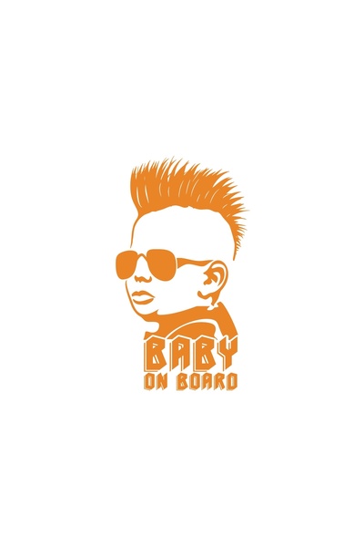 Reysa Tasarım Baby on Board Sticker 17X17 cm Orange