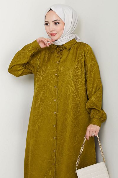 InStyle Jacquard Buttoned Double Suit Pistachio Green