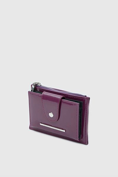 Honorius Women's Medium Size Patent Leather Wallet Handbag Card Holder Purple