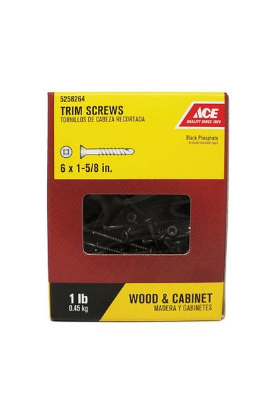 ACE Square Flat Head Self Tapping Trim Screws Black No.6 x 1-5/8inch