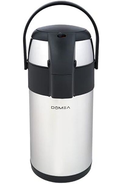DOMEA Airpot Flask, 3 L, Insulated Hot And Cold Beverage Dispenser, 12 Hours Heat Retention, Pump Ac