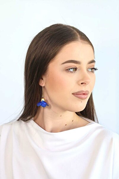 NARRU NARRU earrings, handmade, flower chandelier, in shades of orange and peach, Teona 05