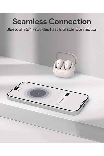 AUKEY سماعات موف فايب اللاسلكية، بلوتوث 5.3، مقاومة للماء بمعيار IPX4، عمر بطارية 25 ساعة