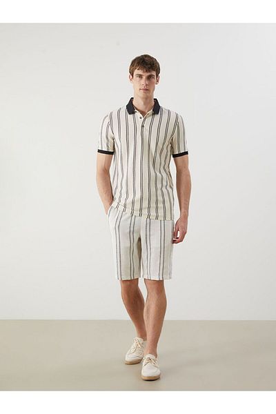 LC Waikiki Мъжки къси панталони LCW Vision Standard Fit с райета