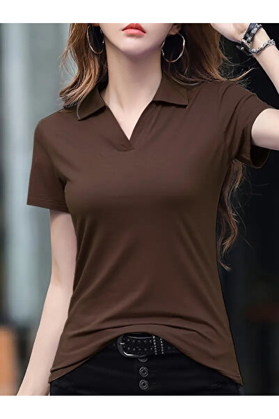 LG LAGULER Μονόχρωμο μπλουζάκι με λεπτομέρεια από λύκρα, άνετο κοντομάνικο μπλουζάκι για την άνοιξη και το καλοκαίρι, γυναικεία ρούχα