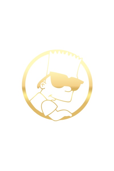 Reysa Tasarım ملصق سيارة سمبسنز مقاس 17×17 سم ذهبي