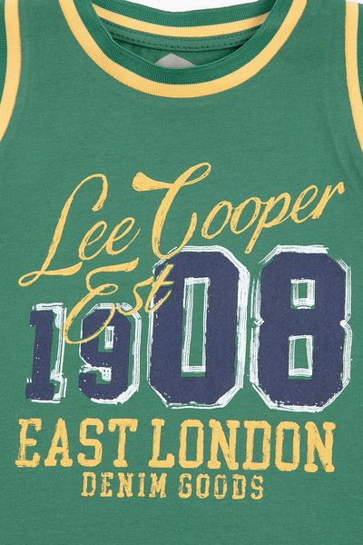 Lee Cooper قميص داخلي صيفي للأولاد مصنوع من القطن بنسبة 100% باللون الأخضر